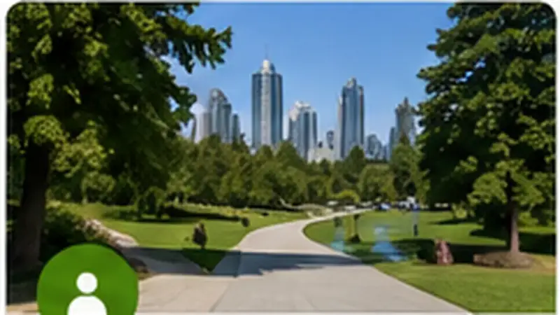 Surrey City Centre skyline and urban park